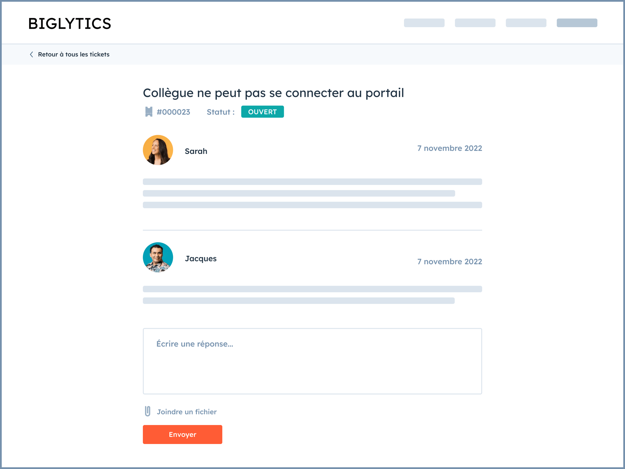 Exemple d'utilisation du portail client